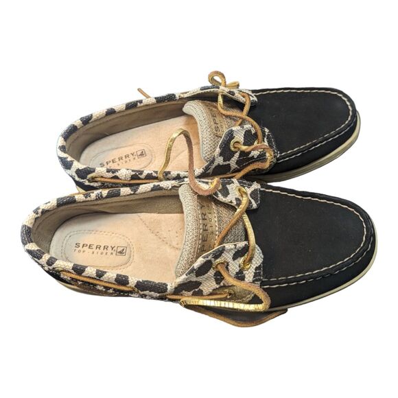 Sperry Women's Bluefish Leopard Cheetah Top-Sider 2-Eye Boat Shoe 7.5 STS91738 - Picture 4 of 12